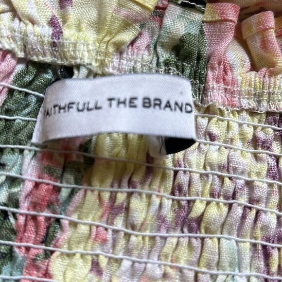 Faithful The Brand De Christian Venissa Floral Linen Midi Dress XS - Picture 11 of 14